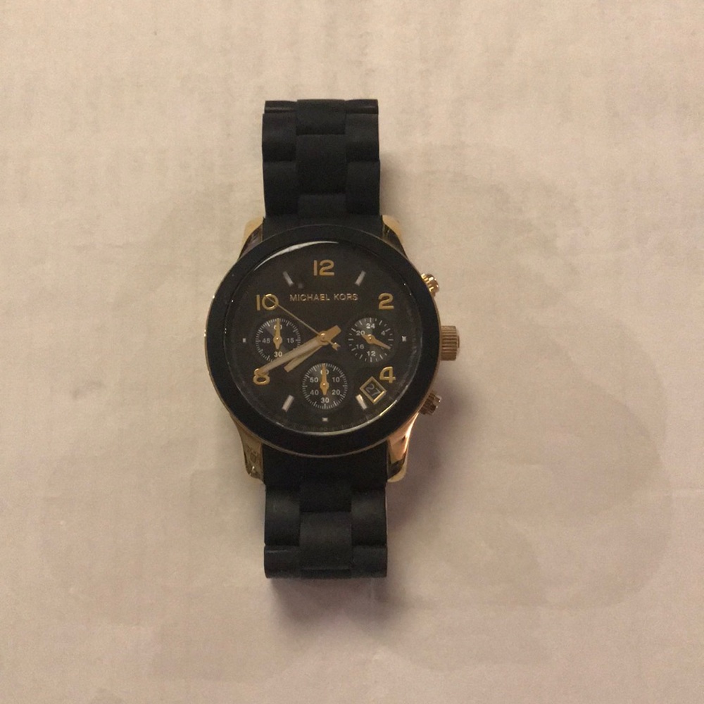 Michael Kors Black Rubber Band Watch